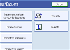 Illustration de l'&eacute;cran du panneau de commande