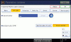 Illustration de l'&eacute;cran du panneau de commande