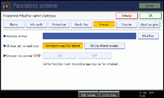 Illustration de l'&eacute;cran du panneau de commande