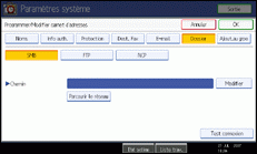 Illustration de l'&eacute;cran du panneau de commande