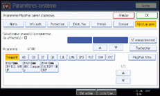 Illustration de l'&eacute;cran du panneau de commande
