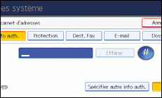 Illustration de l'&eacute;cran du panneau de commande