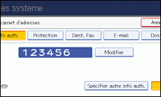 Illustration de l'&eacute;cran du panneau de commande
