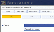 Illustration de l'&eacute;cran du panneau de commande
