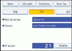 Illustration de l'&eacute;cran du panneau de commande