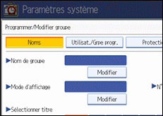 Illustration de l'&eacute;cran du panneau de commande