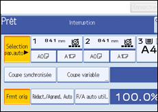 Illustration de l'&eacute;cran du panneau de commande