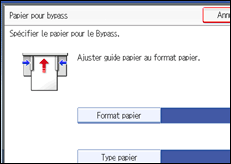 Illustration de l'&eacute;cran du panneau de commande