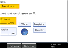 Illustration de l'&eacute;cran du panneau de commande