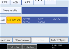 Illustration de l'&eacute;cran du panneau de commande