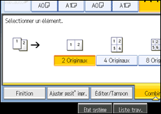 Illustration de l'&eacute;cran du panneau de commande