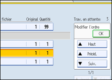Illustration de l'&eacute;cran du panneau de commande