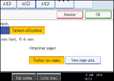 Illustration de l'&eacute;cran du panneau de commande