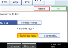 Illustration de l'&eacute;cran du panneau de commande