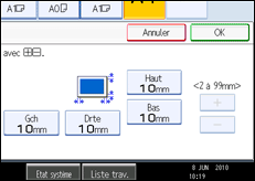 Illustration de l'&eacute;cran du panneau de commande