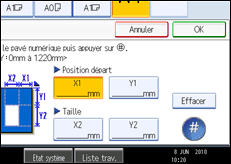 Illustration de l'&eacute;cran du panneau de commande
