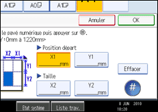 Illustration de l'&eacute;cran du panneau de commande