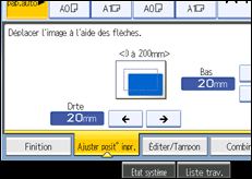 Illustration de l'&eacute;cran du panneau de commande