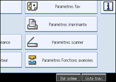 Illustration de l'&eacute;cran du panneau de commande