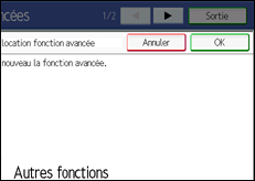 Illustration de l'&eacute;cran du panneau de commande