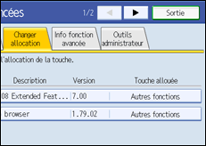 Illustration de l'&eacute;cran du panneau de commande