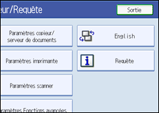 Illustration de l'&eacute;cran du panneau de commande