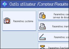 Illustration de l'écran du panneau de commande