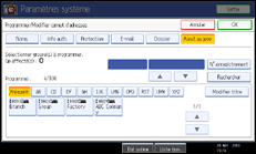 Illustration de l'écran du panneau de commande
