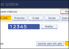 Illustration de l'écran du panneau de commande
