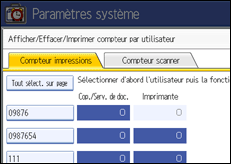Illustration de l'écran du panneau de commande