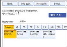 Illustration de l'écran du panneau de commande