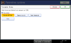 Illustration de l'&eacute;cran du panneau de commande