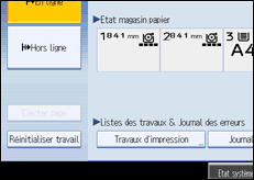 Illustration de l'&eacute;cran du panneau de commande