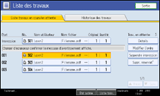 Illustration de l'&eacute;cran du panneau de commande