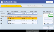 Illustration de l'&eacute;cran du panneau de commande