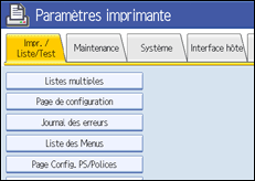 Illustration de l'&eacute;cran du panneau de commande