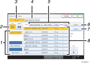 Illustration num&eacute;rot&eacute;e du panneau de commande