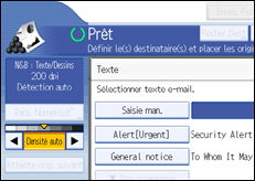 Illustration de l'&eacute;cran du panneau de commande