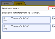 Illustration de l'&eacute;cran du panneau de commande