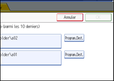 Illustration de l'&eacute;cran du panneau de commande