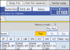 Illustration de l'&eacute;cran du panneau de commande