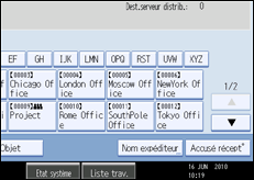 Illustration de l'écran du panneau de commande