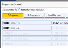 Illustration de l'&eacute;cran du panneau de commande
