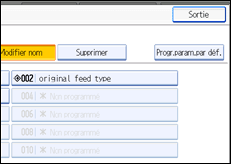 Illustration de l'&eacute;cran du panneau de commande