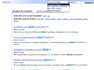 Affichage des r&eacute;sultats de la recherche