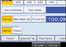 Illustration de l'&eacute;cran du panneau de commande