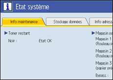 Illustration de l'&eacute;cran du panneau de commande
