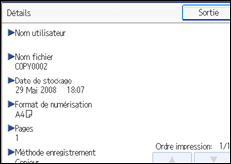 Illustration de l'écran du panneau de commande.