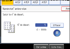 Illustration de l'écran du panneau de commande.