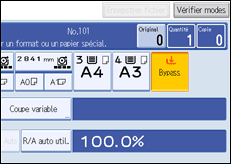 Illustration de l'écran du panneau de commande.